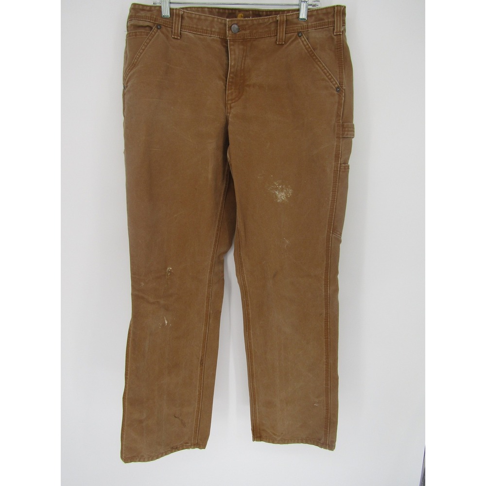 Carhartt Carpenter Pants Mens 35x31 Brown Cotton Duck Canvas Utility Workwear‎